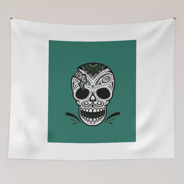 Item preview, Skull with green background designed and sold by Tanseytees.