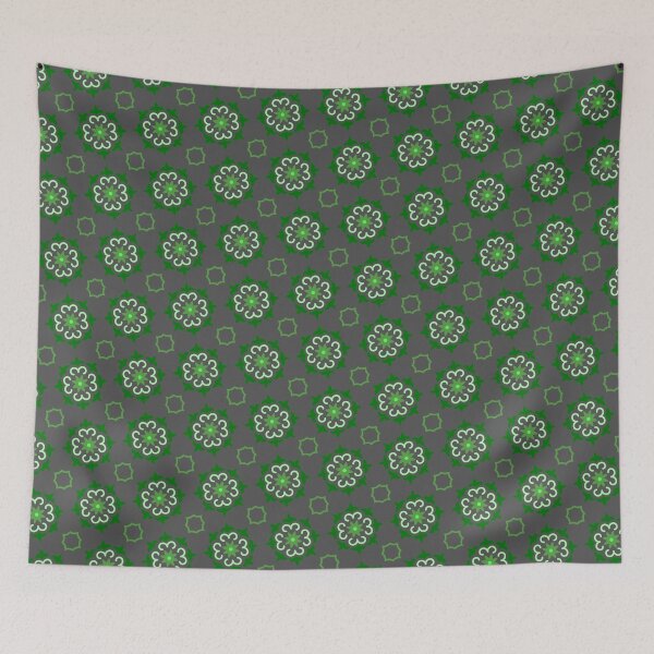 Item preview, Green Grey Cloud Flower Petals Ordered Harmonious Composition designed and sold by Alchemy-A-La-G.