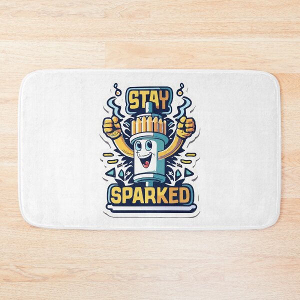Item preview, Stay Sparked - Cartoon Spark Plug designed and sold by NiftyWrx.