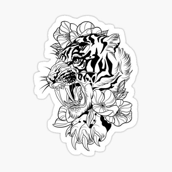 Item preview, Neo traditional tiger designed and sold by Julia Nunan.