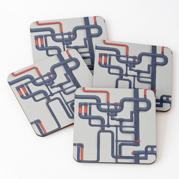 Item preview, Abstract Water Pipe Maze in Blue and Red Patterns v1 | Phone case, Blanket, Cushion designed and sold by BuzzworthyShop.