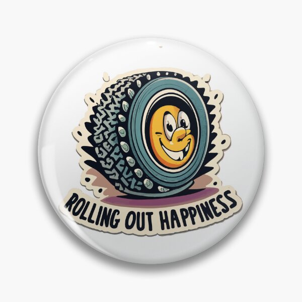 Item preview, Fun Cartoon Happy Tire - Rolling out Happiness designed and sold by NiftyWrx.