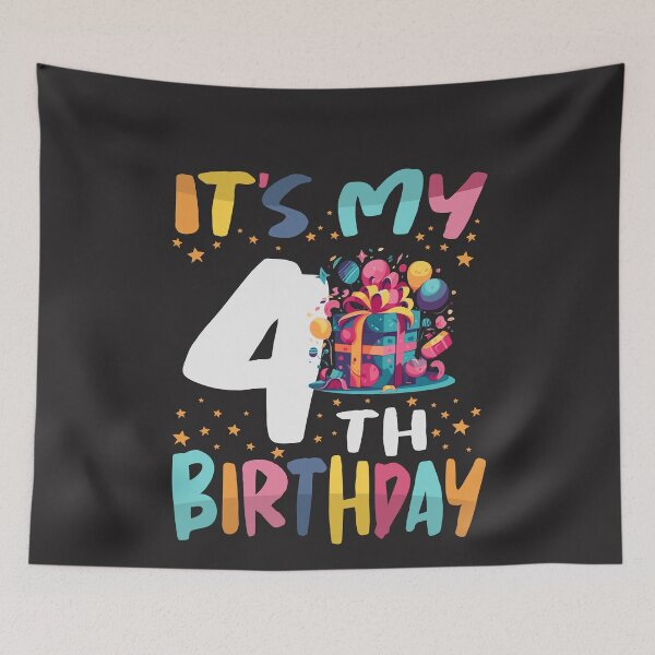 Item preview, It's My 4th Birthday Happy Kids Birthday Boys or Girls designed and sold by cidolopez.
