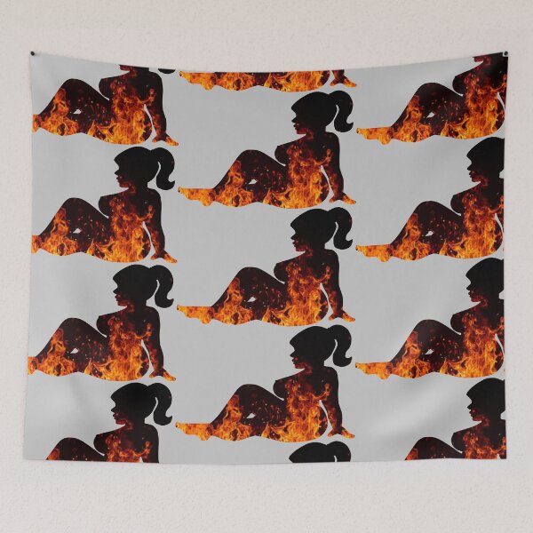 Item preview, Curvy Silhouette, Mudflap Girl with Flames designed and sold by Goodmanmedia.