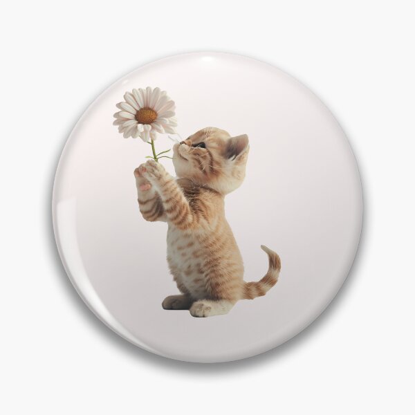 Item preview, Cute kitten reaching for white  flower designed and sold by mando24895.