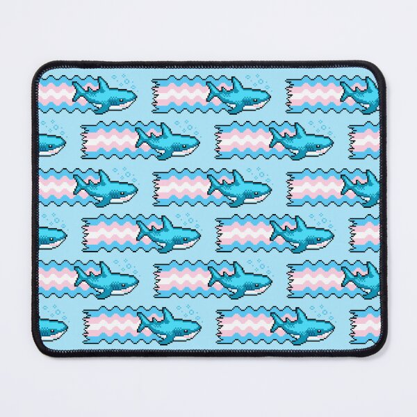 Item preview, Trans Pride Shark With Transgender Flag Pixel Art designed and sold by HeatherUnderground.