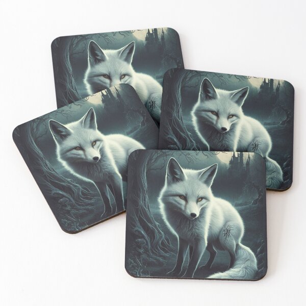 Artikelvorschau, Fuchs-Porträt. Weißer Fuchs, Schneefuchs, Winterfuchs, Fantasyfuchs, wunderlicher Fuchs, japanische Kunst entworfen und verkauft von FoxVibes.