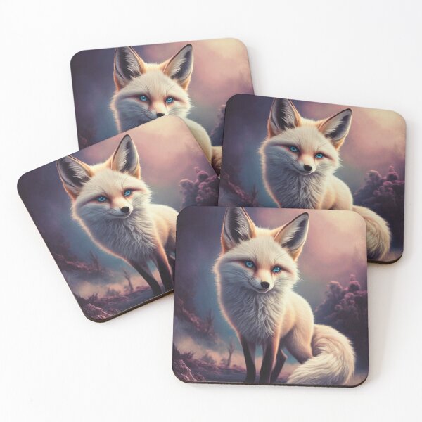 Item preview, Fox Portrait. white fox, snow fox, winter fox, fantasy fox, whimsical fox, japanese art designed and sold by FoxVibes.