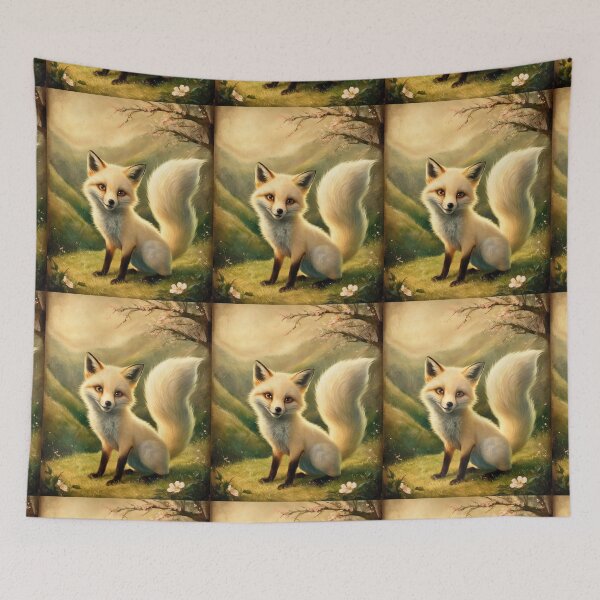 Artikelvorschau, Fuchs-Porträt. Weißer Fuchs, Schneefuchs, Winterfuchs, Fantasyfuchs, wunderlicher Fuchs, japanische Kunst entworfen und verkauft von FoxVibes.