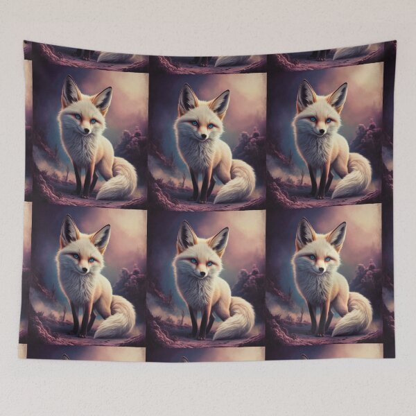 Item preview, Fox Portrait. white fox, snow fox, winter fox, fantasy fox, whimsical fox, japanese art designed and sold by FoxVibes.