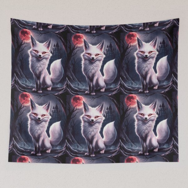 Artikelvorschau, Fuchs-Porträt. Weißer Fuchs, Schneefuchs, Winterfuchs, Fantasyfuchs, wunderlicher Fuchs, japanische Kunst entworfen und verkauft von FoxVibes.