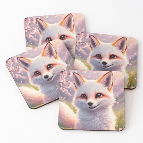 Item preview, Fox Portrait. white fox, snow fox, winter fox, fantasy fox, whimsical fox, japanese art designed and sold by FoxVibes.