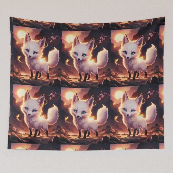 Artikelvorschau, Fuchs-Porträt. Weißer Fuchs, Schneefuchs, Winterfuchs, Fantasyfuchs, wunderlicher Fuchs, japanische Kunst entworfen und verkauft von FoxVibes.