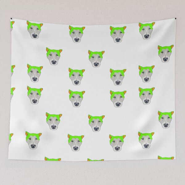 Item preview, green wolf designed and sold by Leonardobc.