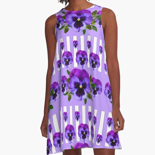 Vestido acampanado «TOQUE DE PRIMAVERA ROSA - PENSAMIENTO MORADO FLORES» de  sharlesart | Redbubble