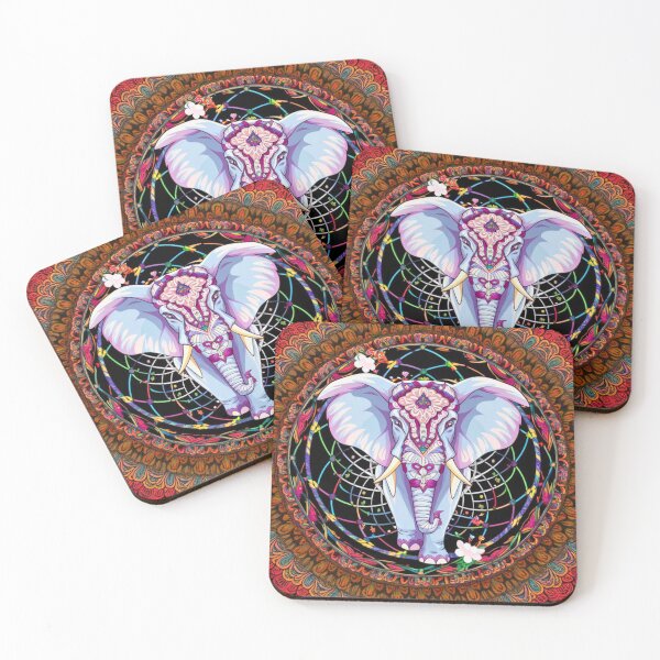 Item preview, Elephant Portrait. elephant mandala, abstract elephant, elephant silhouette, dreamcatcher designed and sold by ElephantVibes.
