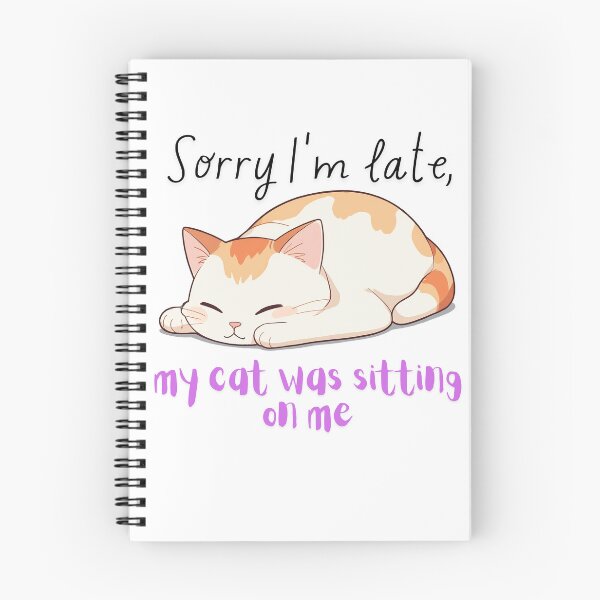 Item preview, sorry i'm late my cat was sitting on me black and pink designed and sold by SparkleShack.