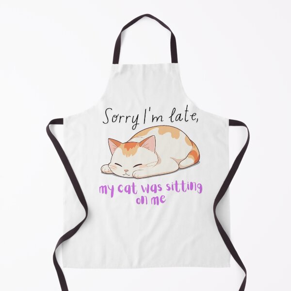 Item preview, sorry i'm late my cat was sitting on me black and pink designed and sold by SparkleShack.