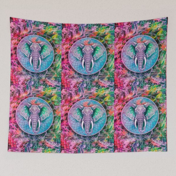 Item preview, Elephant Portrait. elephant mandala, abstract elephant, elephant silhouette, dreamcatcher designed and sold by ElephantVibes.