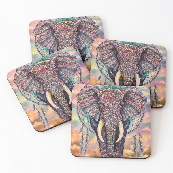 Item preview, Elephant Portrait. elephant mandala, abstract elephant, elephant silhouette, dreamcatcher designed and sold by ElephantVibes.