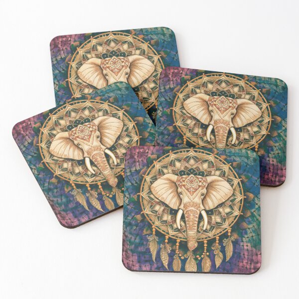 Item preview, Elephant Portrait. elephant mandala, abstract elephant, elephant silhouette, dreamcatcher designed and sold by ElephantVibes.