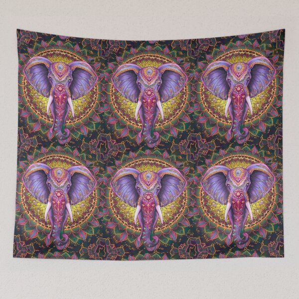 Item preview, Elephant Portrait. elephant mandala, abstract elephant, elephant silhouette designed and sold by ElephantVibes.