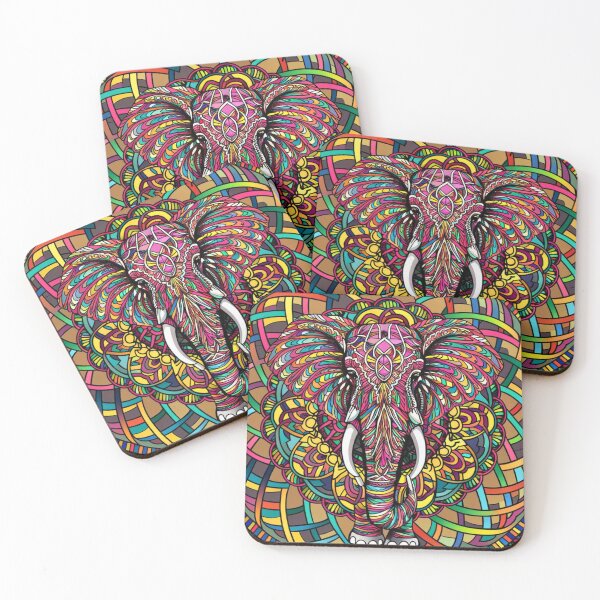 Item preview, Elephant Portrait. elephant mandala, abstract elephant, elephant silhouette designed and sold by ElephantVibes.