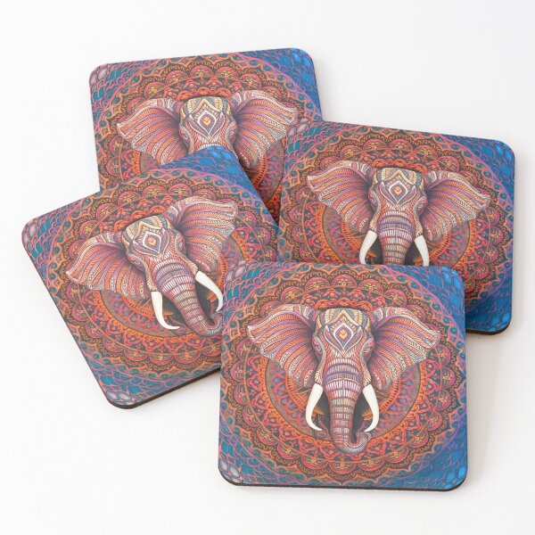 Item preview, Elephant Portrait. elephant mandala, abstract elephant, elephant silhouette designed and sold by ElephantVibes.
