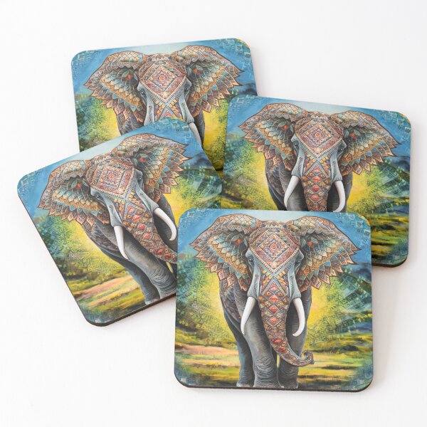 Item preview, Elephant Portrait. elephant mandala, abstract elephant, elephant silhouette designed and sold by ElephantVibes.