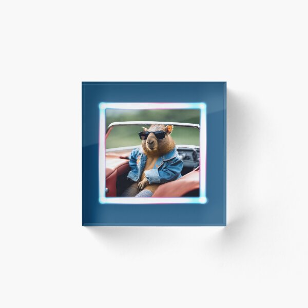 Artikelvorschau, Neon, Oldtimer, Capy, Capybara, süßes Capy, süßes Capy, lustiges Capybara, Capybaras, Capybara-Liebhaber, entworfen und verkauft von GOLDENGARDENART.