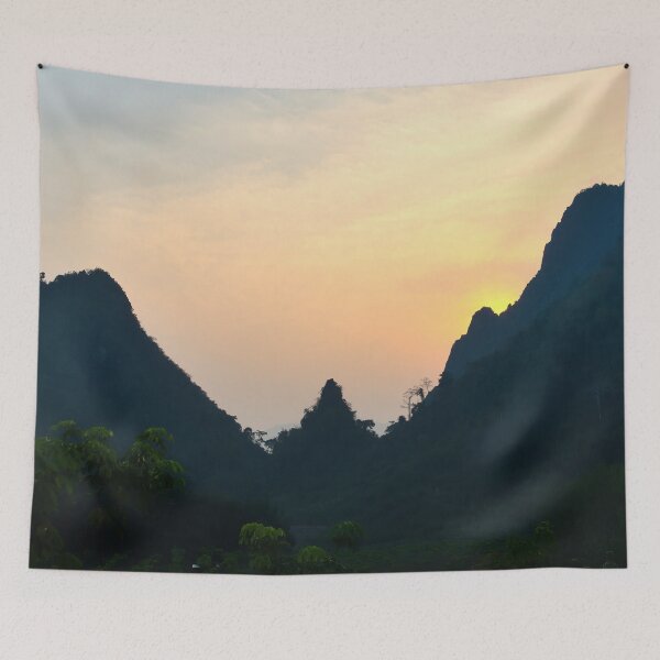 Item preview, Golden light on the peaks: sunset in Vang Vieng designed and sold by franck380.
