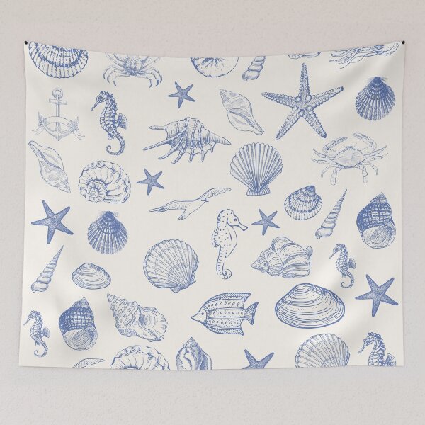 Aperçu de l'œuvre Conception de collage de contour bleu nautique créée et vendue par HeyDaisyShop.