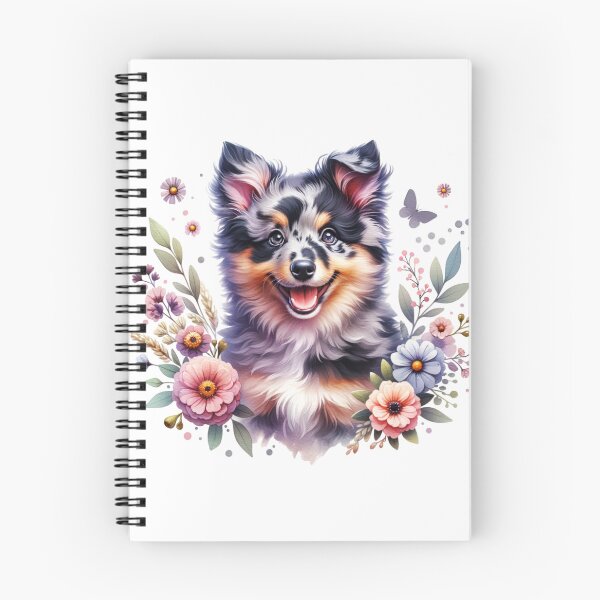 Item preview, Merle Mudi Puppy Floral designed and sold by TheAnimalZ00.