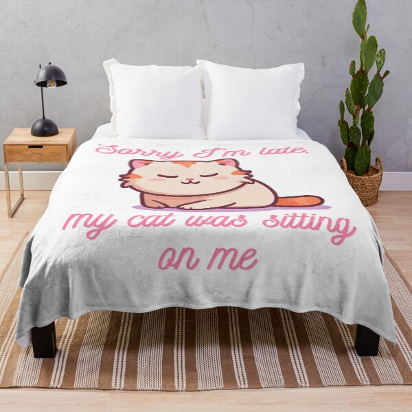 Item preview, sorry i'm late my cat was sitting on me pink letters designed and sold by SparkleShack.