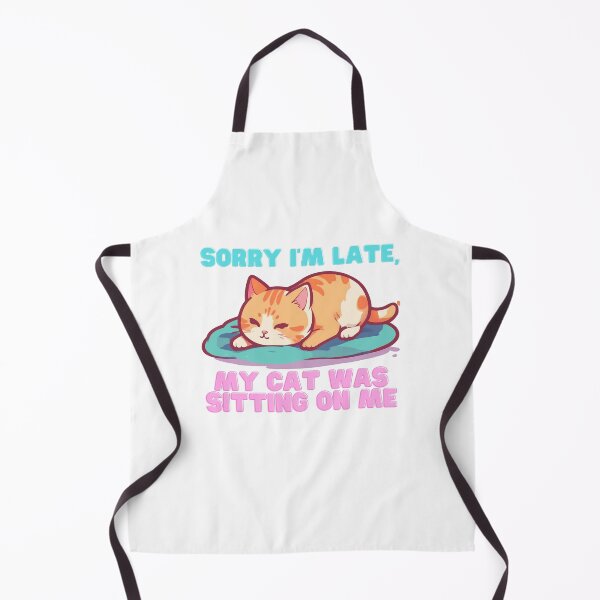 Item preview, sorry i'm late my cat was sitting on me pink and blue letters designed and sold by SparkleShack.