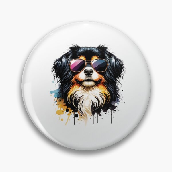 Artikelvorschau, Aquarell Tibet Spaniel mit Sonnenbrille entworfen und verkauft von TheAnimalZ00.