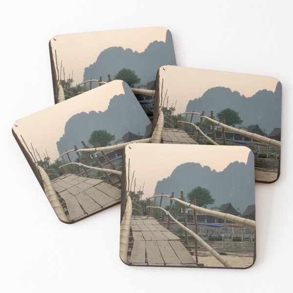 Item preview, Heavenly balance: the bamboo footbridge in Vang Vieng designed and sold by franck380.
