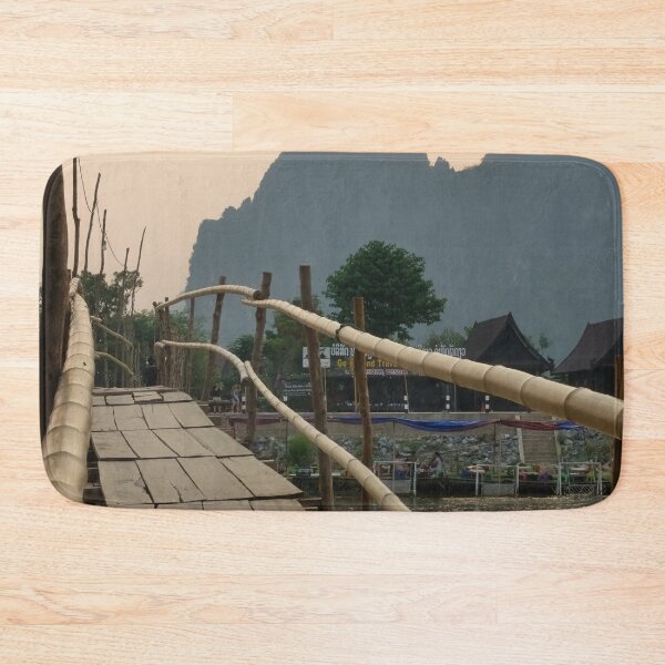 Item preview, Heavenly balance: the bamboo footbridge in Vang Vieng designed and sold by franck380.