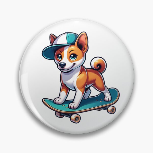 Item preview, Basenji Skateboarder designed and sold by TheAnimalZ00.