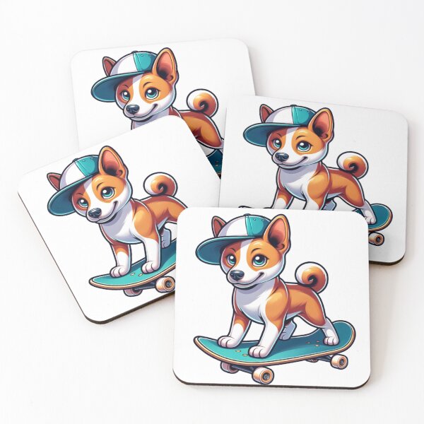 Item preview, Basenji Skateboarder designed and sold by TheAnimalZ00.