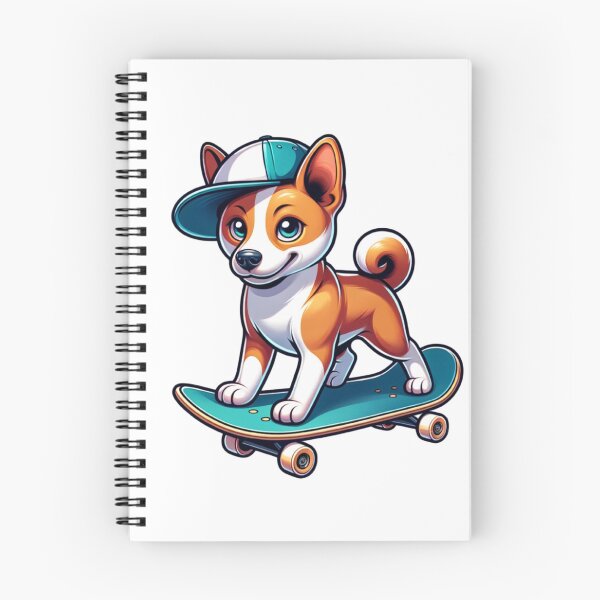 Item preview, Basenji Skateboarder designed and sold by TheAnimalZ00.