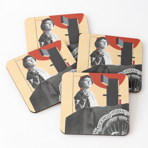 Item preview, Alexandra Kollontai with suprematist background designed and sold by Flama del Desierto.