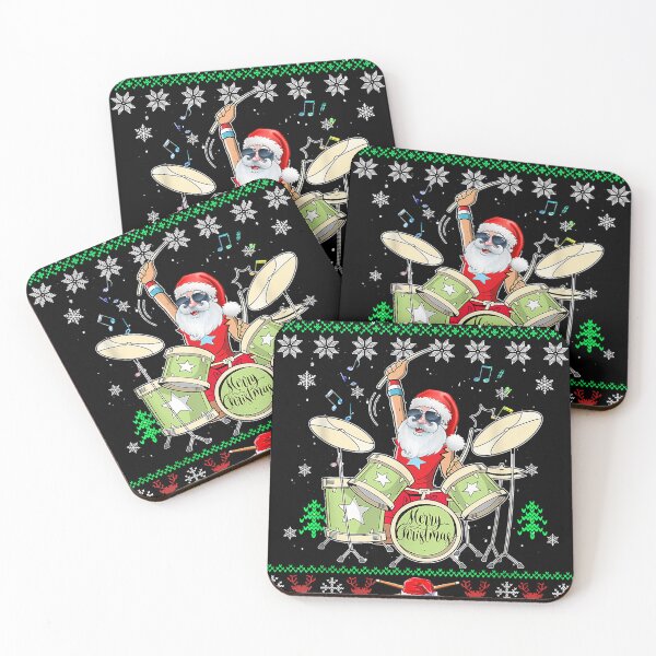 Item preview, Funny Santa Drummer Ugly Christmas Drums  designed and sold by JaedenThiel.