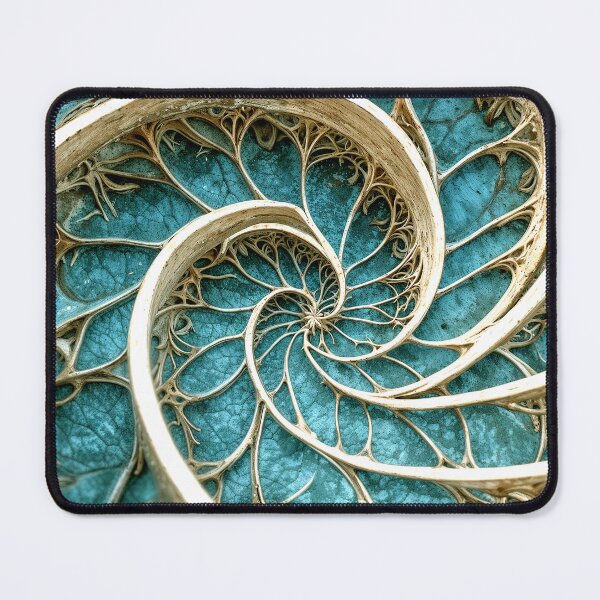 Item preview, Teal and gold spiral design designed and sold by leftylee.