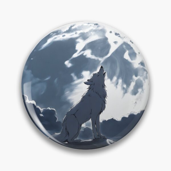 Artikelvorschau, Wolf mit Mond im Anime-Stil entworfen und verkauft von FotoAndyCR.