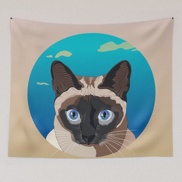 Item preview, Siamese cat designed and sold by Galeatienda.