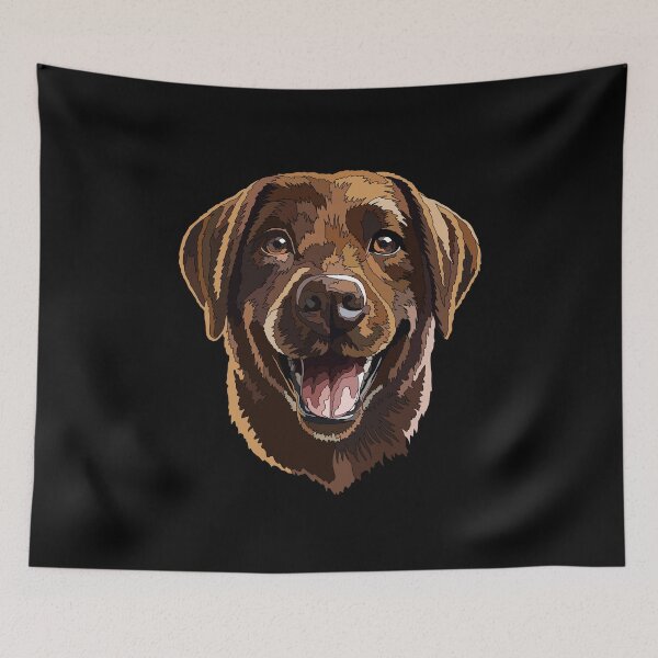 Item preview, Happy Chocolate Labrador Dog designed and sold by Just-Arts-4U.