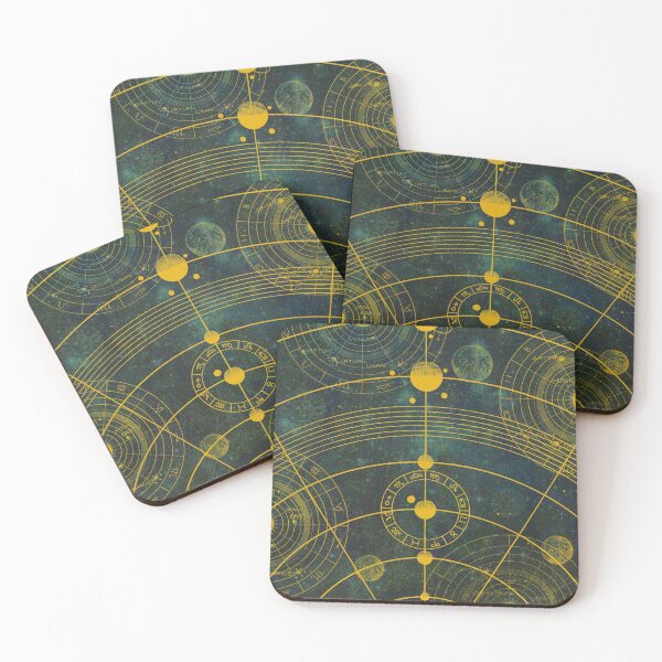 Item preview, Golden & Blue Starry Zodiac Witchy Astrology Horoscope Constellation Pattern   designed and sold by Shloo.