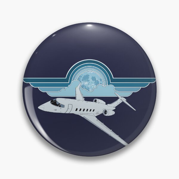 Item preview, Bombardier Challenger 350 Jet Full Moon Pilot Wings Retro Aviation Design designed and sold by skye-studio.