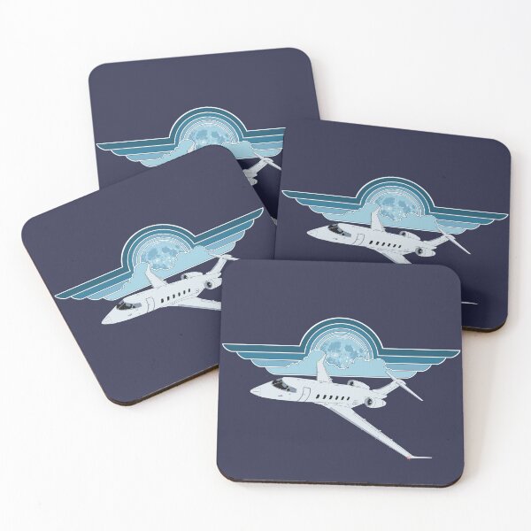 Item preview, Bombardier Challenger 350 Jet Full Moon Pilot Wings Retro Aviation Design designed and sold by skye-studio.